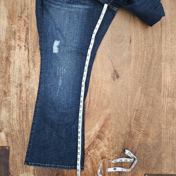 Lane Bryant Jeans Womens Plus 24 Regular Distressed Low Rise Boot Cut - Picture 3 of 6